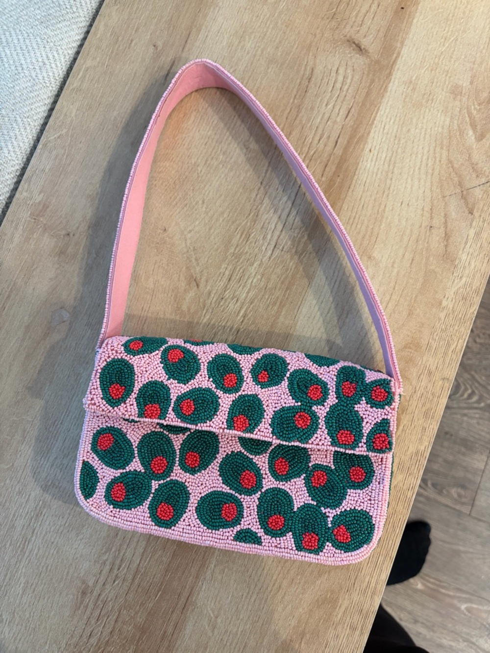 Anthropologie Maeve beaded olive bag